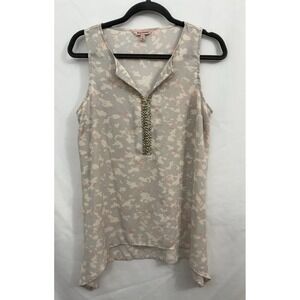 Juicy Couture Sleeveless Asymmetrical Hem Top‎ W/Embellished Detail Size S
